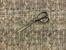 Load image into Gallery viewer, Designer Water &amp; Stain Resistant Taupe Grey Beige MCM Mid Century Modern Herringbone Flax Linen Acrylic Upholstery Fabric