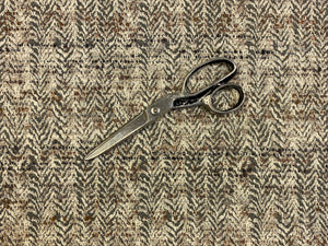 Designer Water & Stain Resistant Taupe Grey Beige MCM Mid Century Modern Herringbone Flax Linen Acrylic Upholstery Fabric