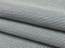 Load image into Gallery viewer, Designer Denim Navy Blue White Nautical Woven Stripe Upholstery Fabric