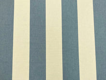 Load image into Gallery viewer, Designer Cream Seafoam Aqua Nautical Stripe Upholstery Drapery Fabric