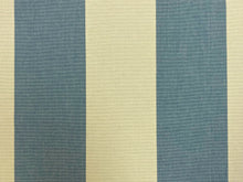 Load image into Gallery viewer, Designer Cream Seafoam Aqua Nautical Stripe Upholstery Drapery Fabric