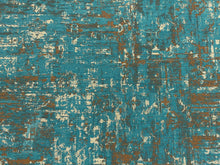 Load image into Gallery viewer, Designer Heavy Duty Teal Green Taupe Brown Distressed Chenille Upholstery Fabric
