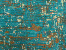 Load image into Gallery viewer, Designer Heavy Duty Teal Green Taupe Brown Distressed Chenille Upholstery Fabric