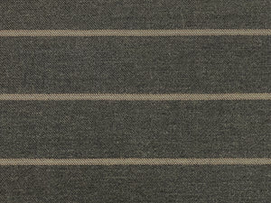 Designer Performance Water & Stain Resistant Wool Blend Charcoal Grey White Beige Stripe Upholstery Fabric