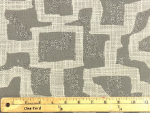 Load image into Gallery viewer, 3/4 Yd Designer Grey Abstract Geometric Upholstery Fabric