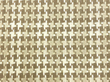 Load image into Gallery viewer, Designer Beige Cream Woven Houndstooth Linen Upholstery Fabric