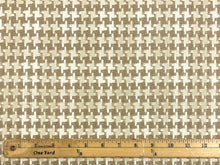 Load image into Gallery viewer, Designer Beige Cream Woven Houndstooth Linen Upholstery Fabric