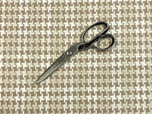 Load image into Gallery viewer, Designer Beige Cream Woven Houndstooth Linen Upholstery Fabric