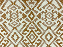 Load image into Gallery viewer, 1 3/4 Yd Designer Mustard Orange Beige Ethnic Tribal Abstract Upholstery Drapery Fabric