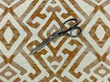 Load image into Gallery viewer, 1 3/4 Yd Designer Mustard Orange Beige Ethnic Tribal Abstract Upholstery Drapery Fabric