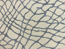 Load image into Gallery viewer, Waterpolo Kravet Jeffrey Alan Marks River Blue Cream Linen Water &amp; Stain Resistant Indoor Outdoor Cream Grey Abstract Upholstery Fabric