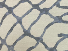 Load image into Gallery viewer, Waterpolo Kravet Jeffrey Alan Marks River Blue Cream Linen Water &amp; Stain Resistant Indoor Outdoor Cream Grey Abstract Upholstery Fabric