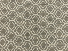 Load image into Gallery viewer, 3/4 Yd Designer Heavy Duty Taupe Cream Geometric Linen Upholstery Fabric