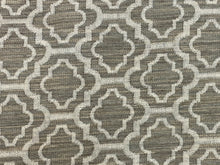Load image into Gallery viewer, 3/4 Yd Designer Heavy Duty Taupe Cream Geometric Linen Upholstery Fabric