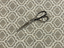 Load image into Gallery viewer, 3/4 Yd Designer Heavy Duty Taupe Cream Geometric Linen Upholstery Fabric