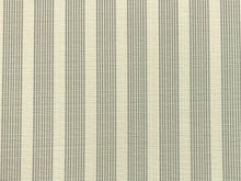 Load image into Gallery viewer, 1 1/3 Yd Designer Water &amp; Stain Resistant Indoor Outdoor Off White Sage Green Stripe Upholstery Drapery Fabric