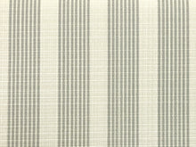 Load image into Gallery viewer, 1 1/3 Yd Designer Water &amp; Stain Resistant Indoor Outdoor Off White Sage Green Stripe Upholstery Drapery Fabric