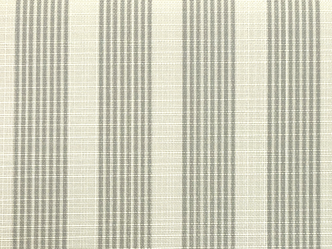 1 1/3 Yd Designer Water & Stain Resistant Indoor Outdoor Off White Sage Green Stripe Upholstery Drapery Fabric
