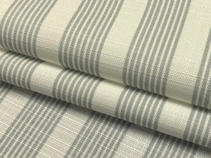 1 1/3 Yd Designer Water & Stain Resistant Indoor Outdoor Off White Sage Green Stripe Upholstery Drapery Fabric