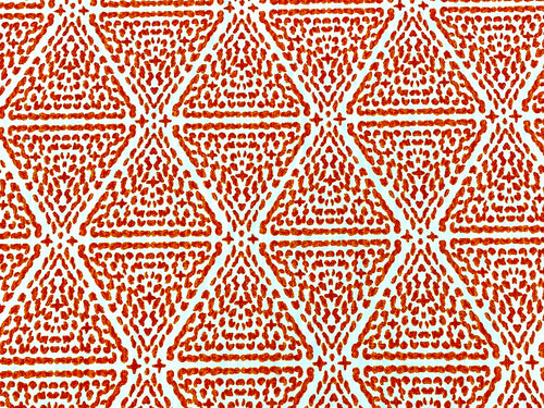 1 1/3 Yd Designer White Orange Abstract Geometric Cotton Upholstery Drapery Fabric
