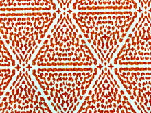 Load image into Gallery viewer, 1 1/3 Yd Designer White Orange Abstract Geometric Cotton Upholstery Drapery Fabric