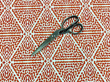 Load image into Gallery viewer, 1 1/3 Yd Designer White Orange Abstract Geometric Cotton Upholstery Drapery Fabric