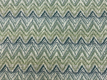 Load image into Gallery viewer, Lee Jofa Cambrose Weave Aloe Teal Blue Green Off White Herringbone Chevron Upholstery Fabric