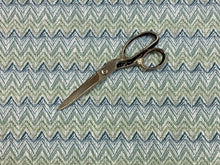 Load image into Gallery viewer, Lee Jofa Cambrose Weave Aloe Teal Blue Green Off White Herringbone Chevron Upholstery Fabric