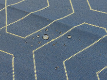 Load image into Gallery viewer, Designer Water &amp; Stain Resistant Navy Blue White Geometric Abstract Upholstery Fabric