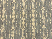 Load image into Gallery viewer, 1 1/2 Yd C&amp;C Milano Nice Scooter Blue Taupe Grey Linen Ikat Upholstery Drapery Fabric