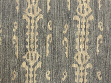 Load image into Gallery viewer, 1 1/2 Yd C&amp;C Milano Nice Scooter Blue Taupe Grey Linen Ikat Upholstery Drapery Fabric