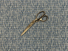 Load image into Gallery viewer, Navy French Blue Woven Off White MCM Mid Century Modern Tweed Upholstery Fabric