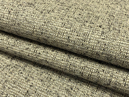 1 3/4 Yd Designer Grey Black MCM Mid Century Modern Tweed Upholstery Fabric