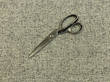 Load image into Gallery viewer, 1 3/4 Yd Designer Grey Black MCM Mid Century Modern Tweed Upholstery Fabric