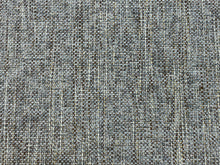 Load image into Gallery viewer, Designer Water &amp; Stain Resistant French Blue Brown Off White MCM Mid Century Modern Tweed Upholstery Fabric