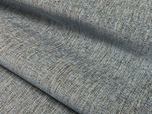 Load image into Gallery viewer, Designer Water &amp; Stain Resistant French Blue Brown Off White MCM Mid Century Modern Tweed Upholstery Fabric