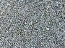 Load image into Gallery viewer, Designer Water &amp; Stain Resistant French Blue Brown Off White MCM Mid Century Modern Tweed Upholstery Fabric
