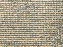 Load image into Gallery viewer, 1 1/4 Yd Designer Water &amp; Stain Resistant Aqua Blue Beige Chenille MCM Mid Century Modern Tweed Upholstery Fabric