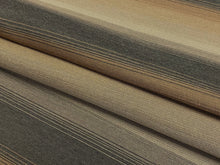 Load image into Gallery viewer, Designer Water &amp; Stain Resistant Indoor Outdoor Grey Taupe Stripe Upholstery Drapery Fabric