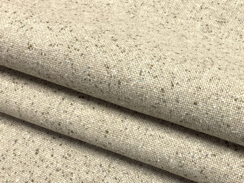 Designer Water & Stain Resistant Wool Blend Oatmeal Beige Tweed MCM Mid Century Modern Upholstery Fabric