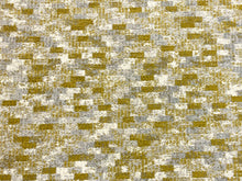 Load image into Gallery viewer, Designer Linen Viscose Green Grey Beige MCM Mid Century Modern Tweed Upholstery Fabric