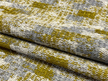 Load image into Gallery viewer, Designer Linen Viscose Green Grey Beige MCM Mid Century Modern Tweed Upholstery Fabric