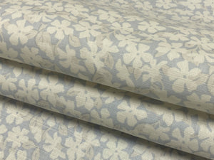 Victoria Hagan Jasmine's Jewel Dusk Lilac Cream Linen Floral Upholstery Drapery Fabric