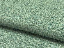 Load image into Gallery viewer, 1 1/3 Yd Crypton Teal Aqua Ivory MCM Mid Century Modern Tweed Upholstery Fabric