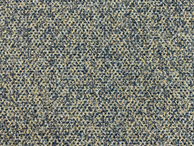 Load image into Gallery viewer, Designer Navy Blue Teal Beige MCM Mid Century Modern Tweed Boucle Upholstery Fabric