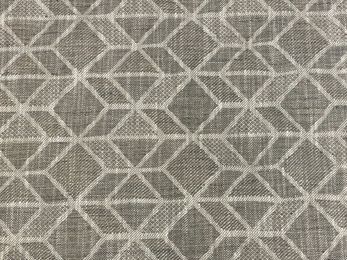 1 1/3 Yd Designer Grey White Taupe Geometric Abstract Linen Viscose Upholstery Fabric