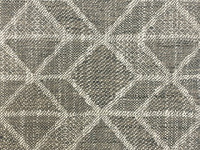 Load image into Gallery viewer, 1 1/3 Yd Designer Grey White Taupe Geometric Abstract Linen Viscose Upholstery Fabric