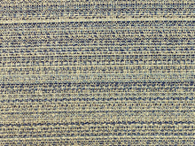 Load image into Gallery viewer, 1 1/2 Yd Designer Water &amp; Stain Resistant Navy Blue Cream MCM Mid Century Modern Tweed Upholstery Fabric