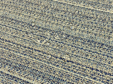 Load image into Gallery viewer, 1 1/2 Yd Designer Water &amp; Stain Resistant Navy Blue Cream MCM Mid Century Modern Tweed Upholstery Fabric