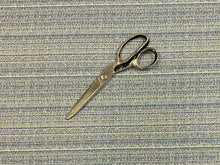 Load image into Gallery viewer, 1 1/2 Yd Designer Water &amp; Stain Resistant Navy Blue Cream MCM Mid Century Modern Tweed Upholstery Fabric